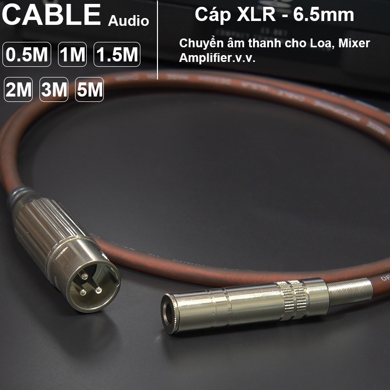 Dây 6ly ra canon đực DIY 0.5M đến 1.5M - XLR male to 6.5mm female cable