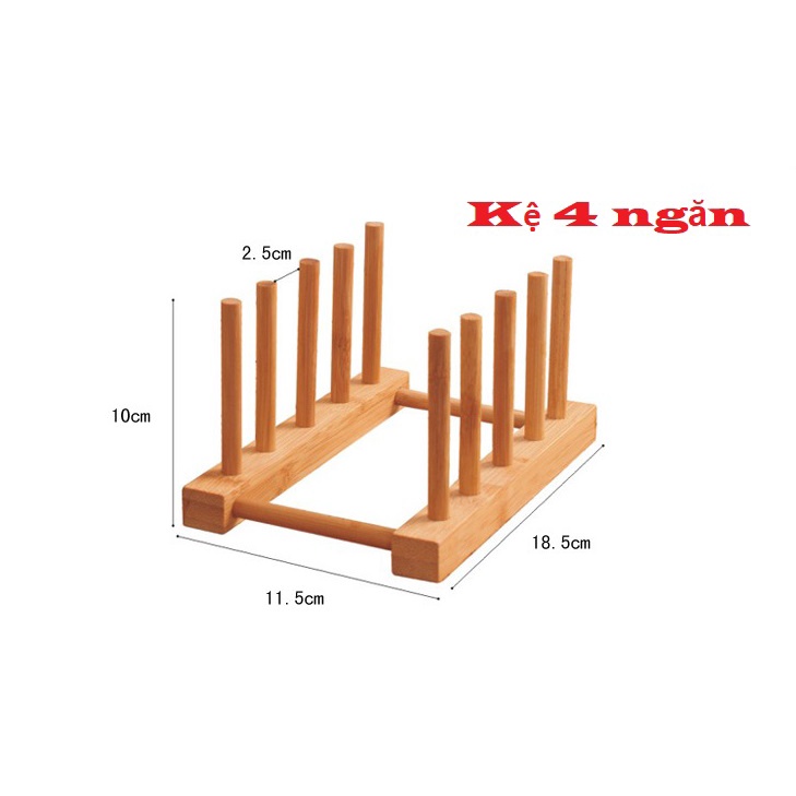 Giá gỗ úp cốc, để sách, bát, đĩa, trang trí bàn ăn làm từ gỗ tre an toàn, tinh tế