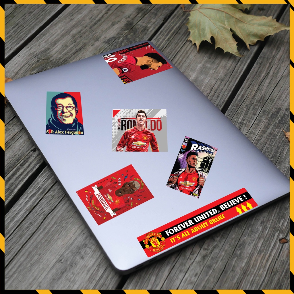 Sticker Bóng Đá Manchester United 02 Dán Xe, Dán Nón, Điện Thoại, Laptop - Logo MU Chất Liệu Chống Thấm Nước, Bền Màu