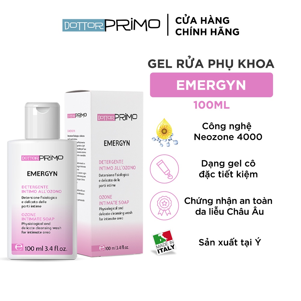 Dung dịch vệ sinh phụ nữ DottorPrimo Emergyn 100ml giúp làm sạch ngăn nấm ngứa và cân bằng PH cho người viêm phụ khoa
