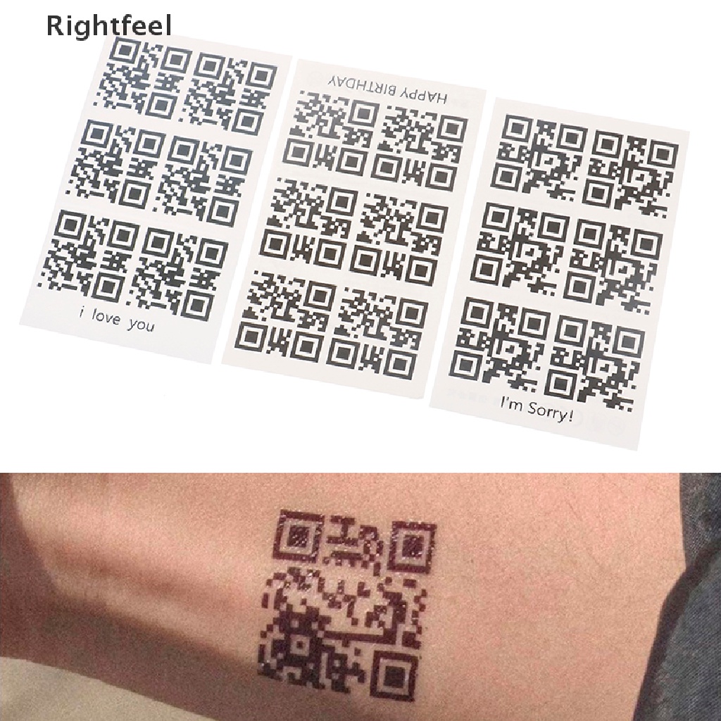 Hình Xăm Dán Tạm Thời Hình Mã QR Chống Nước Sáng Tạo