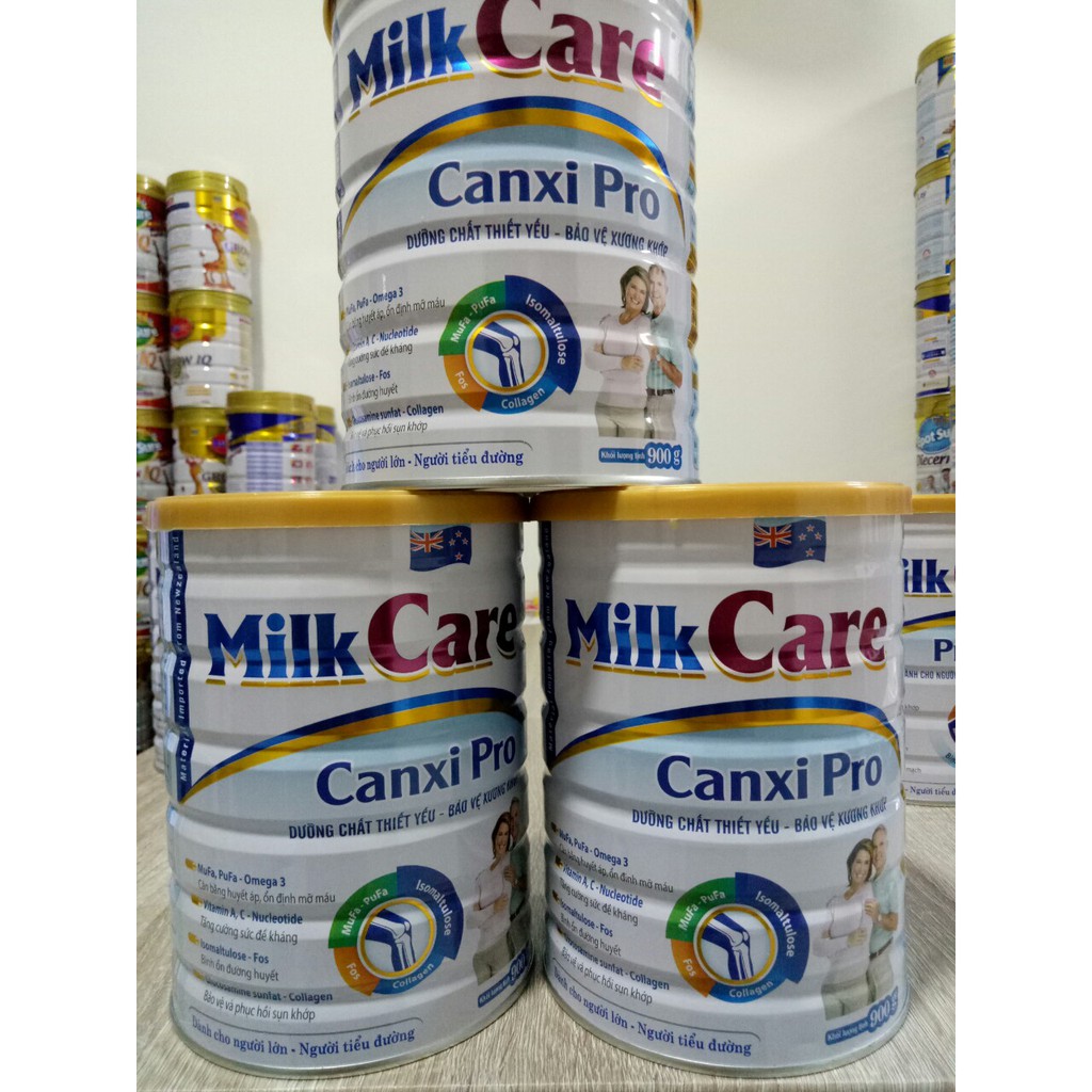 Sữa Canxi Dành cho người lớn, người tiểu đường Milkcare canxi pro lon 900g