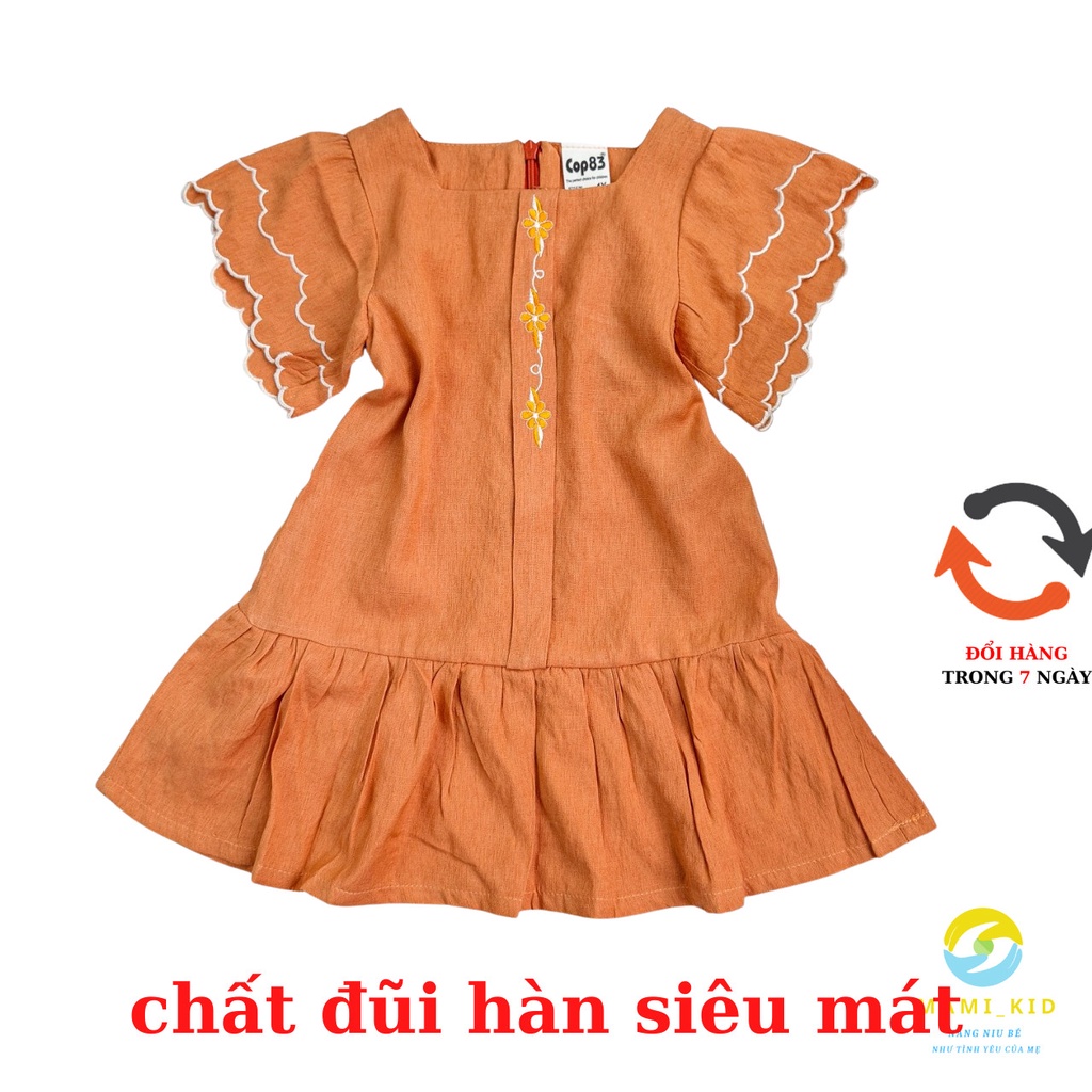 váy xinh cho bé gái 1-7 tuổi chất linen siêu mát dáng đuôi cá tay bồng,  12-25kg ,Mamikid