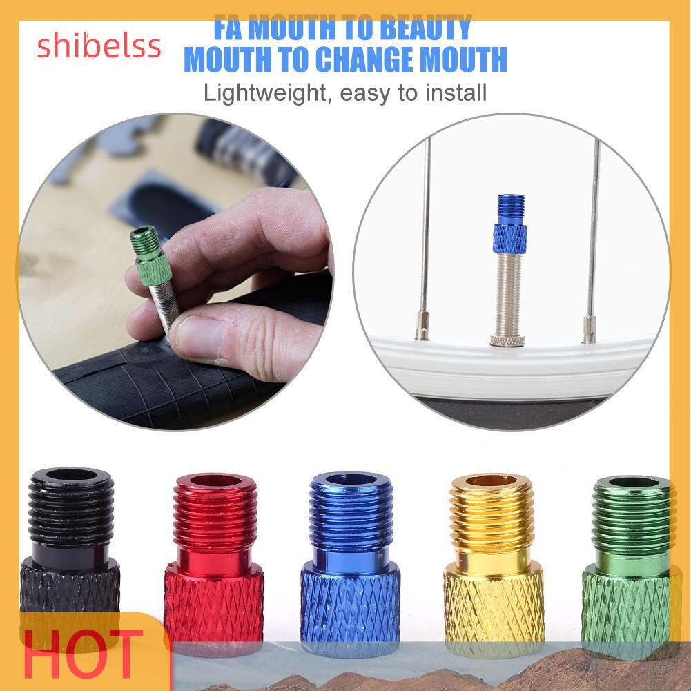 （ʚshibelss）MTB Bike Pump Valve Converter Fixed Gear Presta to Schrader Valve Adapter