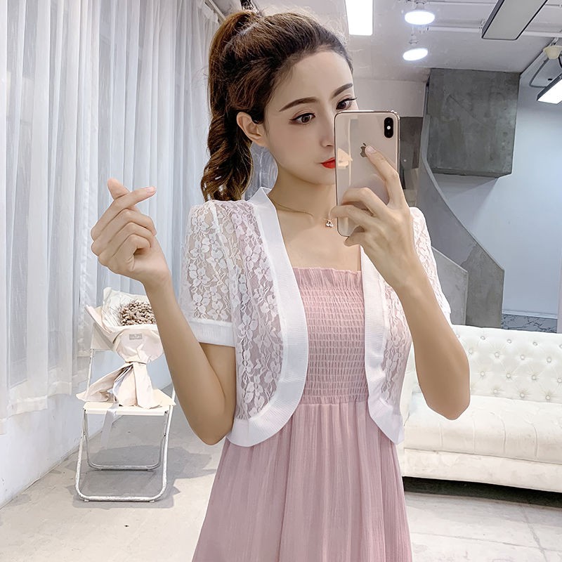 Áo Khoác Cardigan Tay Ngắn Phối Ren Thời Trang Mùa Hè 2020 Mới | BigBuy360 - bigbuy360.vn