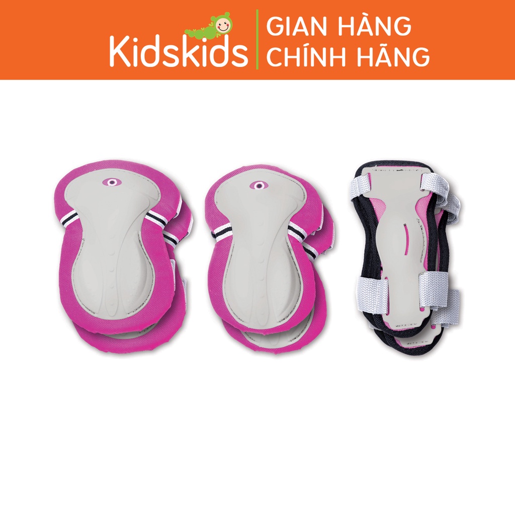 Bộ bảo hộ chơi xe trượt Globber Junior XS cho trẻ em từ 6 đến 10 tuổi (bảo hộ đầu gối, khuỷu tay và bàn tay) - Hồng