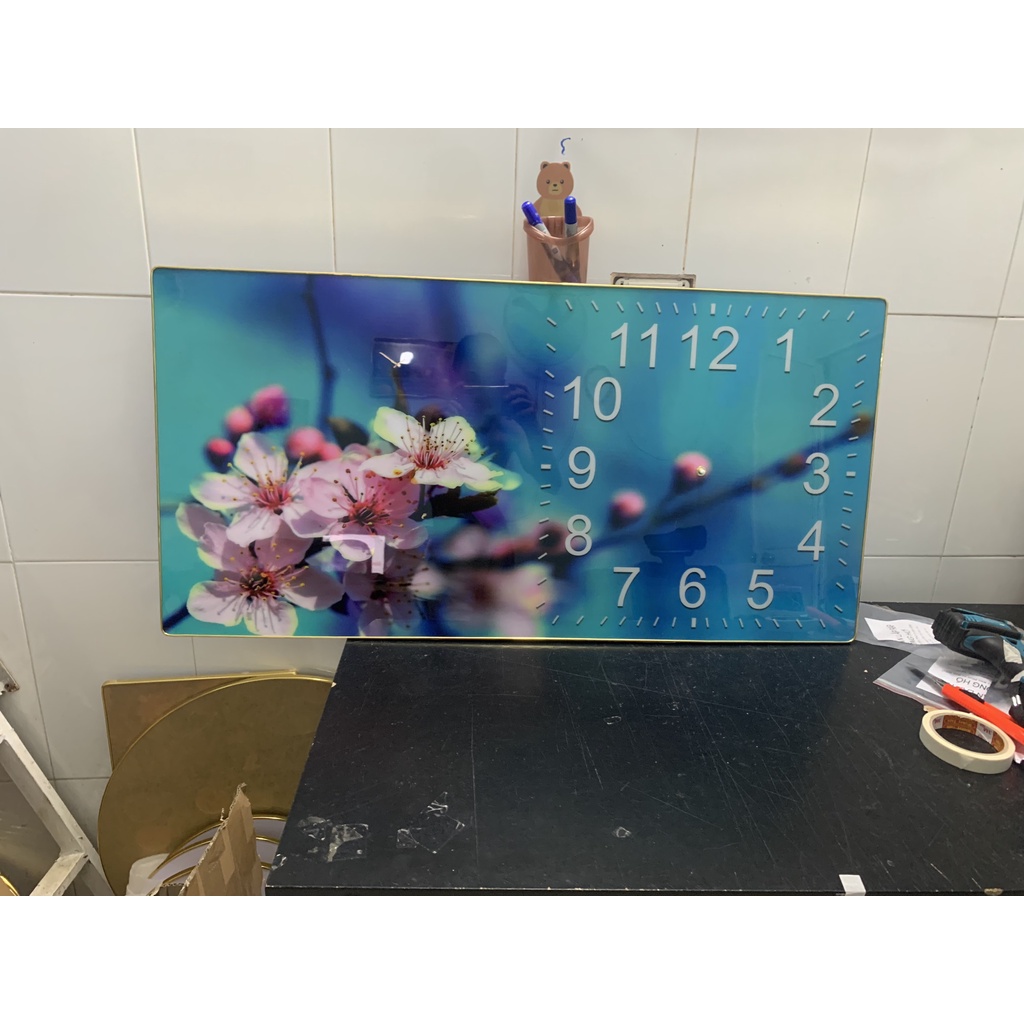 Tranh đồng hồ tráng gương 5D kim trôi giá xưởng
