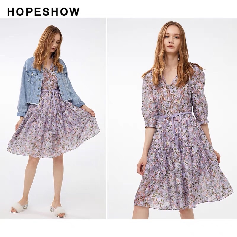Đầm hoa tím Hopeshow