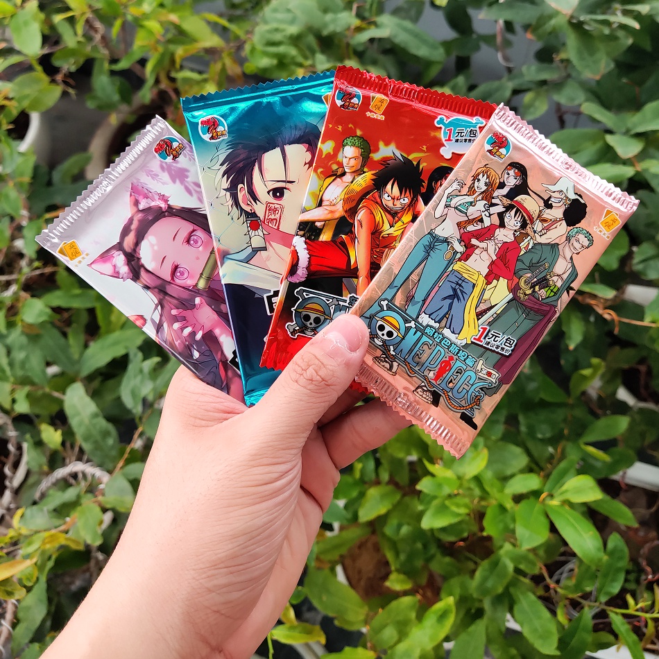 Set 5 ảnh thẻ nhân phẩm Anime Kimetsu No Yaiba, Naruto, One Piece, Dragon Ball, Waifu, Identity V, Conan