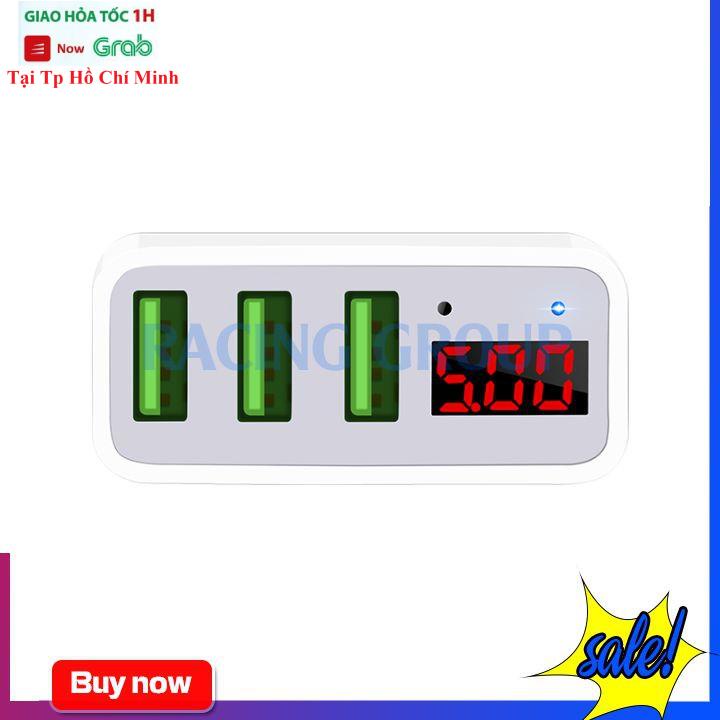 Củ Sạc Nhanh Hoco C15 3 Cổng 5V-2.4A Có Led Hiển Thị - Bảo Hành 12 Tháng