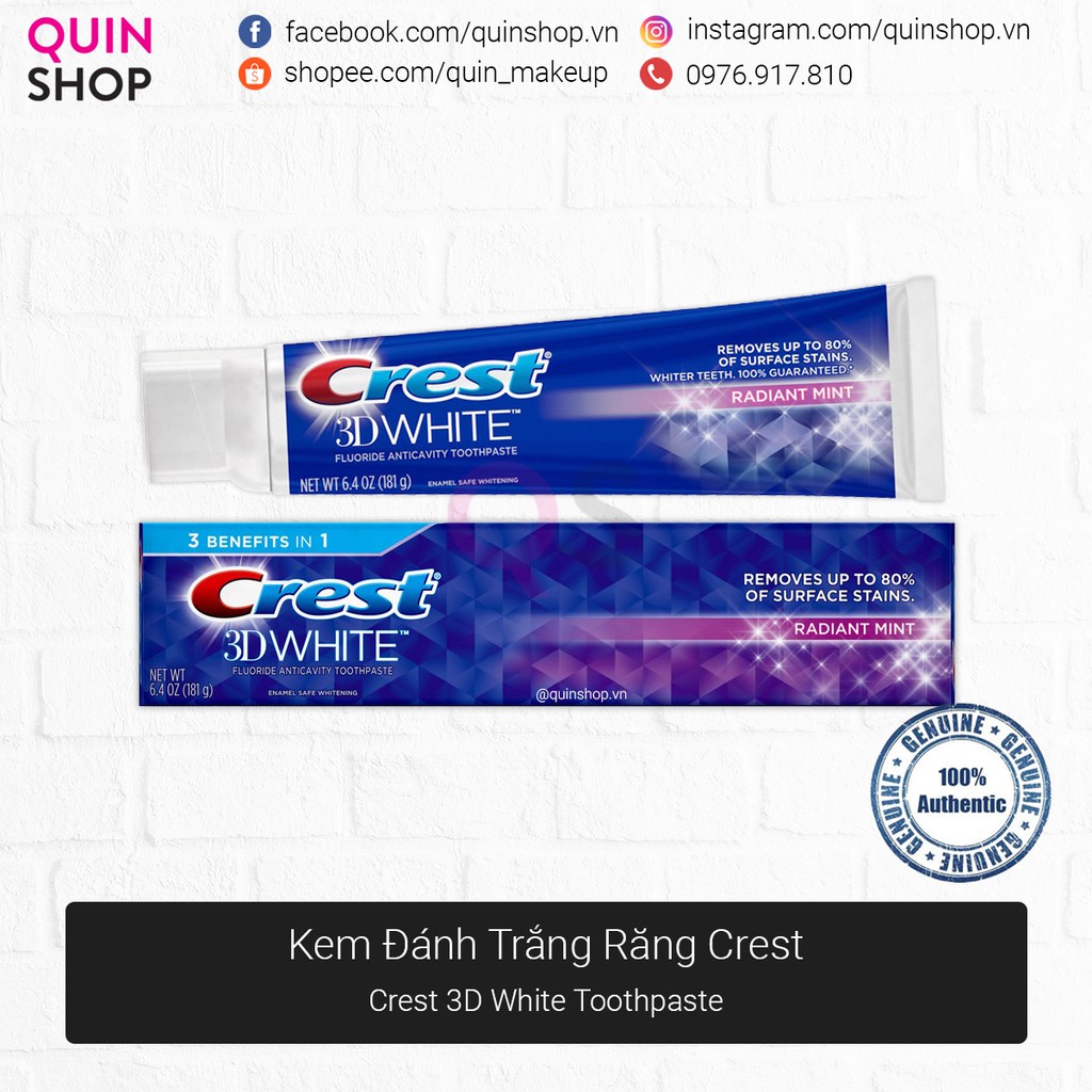 [Quinshop.vn] Kem Đánh Trắng Răng Crest 3D White Toothpaste
