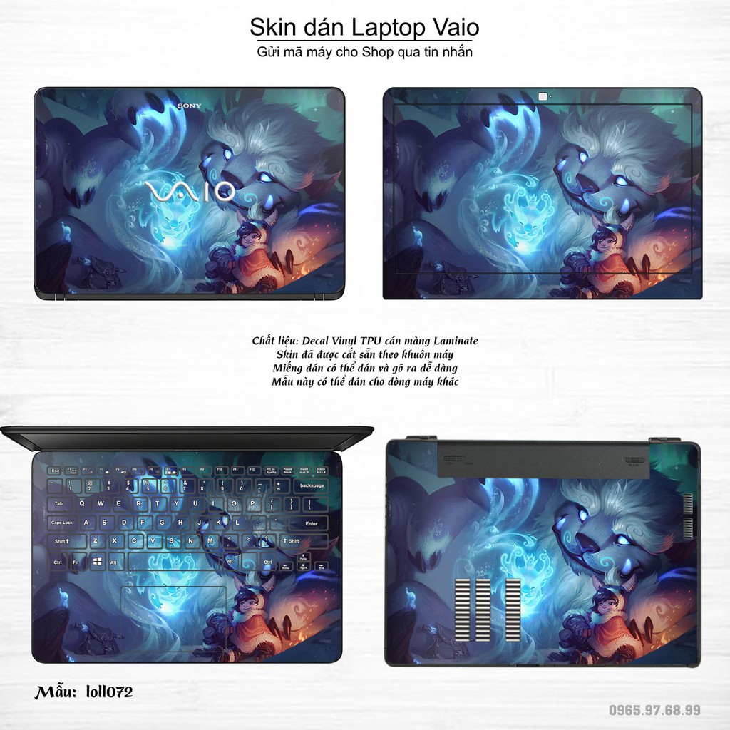 Skin dán Laptop Sony Vaio in hình Liên Minh Huyền Thoại nhiều mẫu 10 (inbox mã máy cho Shop)