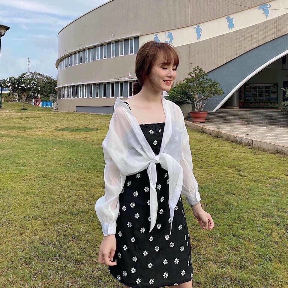 [BÁN CHẠY] Set đầm body hai dây phối Sơ mi voan cột eo siêu cute UK113212