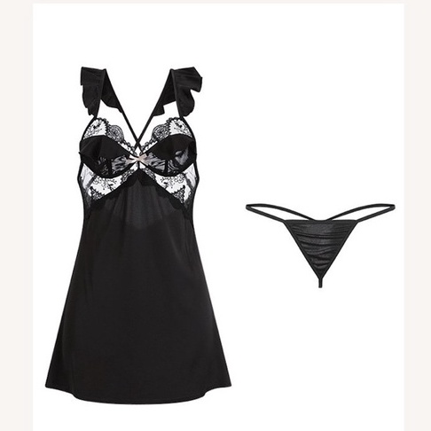Váy ngủ lụa cánh tiên dáng suông sexy quyến rũ L1191