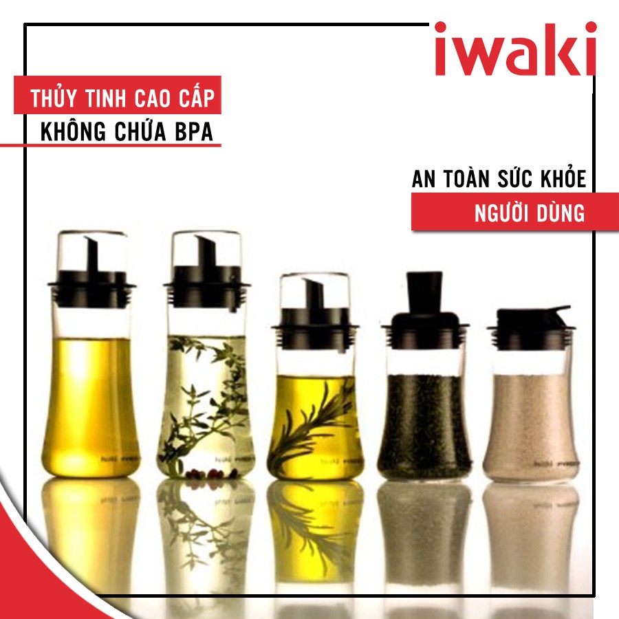 Bình rót gia vị thủy tinh cao cấp Iwaki - Thương hiệu Nhật - Chất lượng Nhật