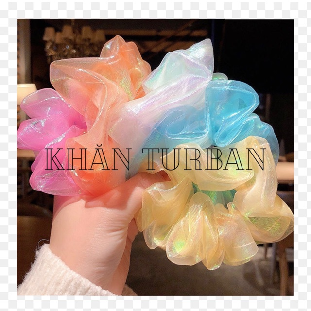 Cột tóc scrunchies dễ thương màu trơn