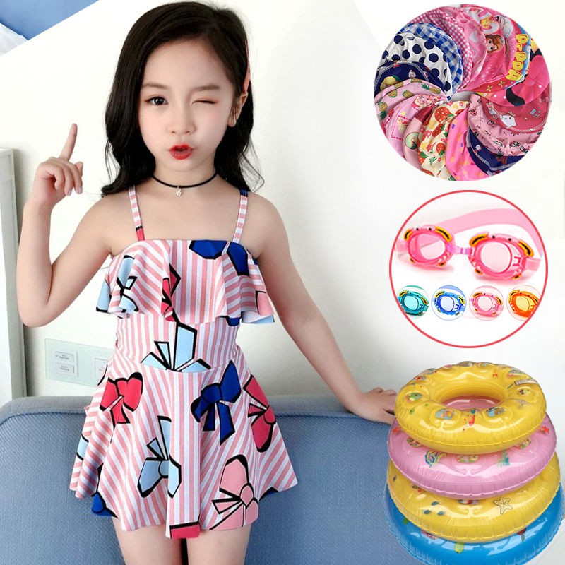 Áo tắm trẻ em nữ sinh viên bảo thủ áo tắm nữ nhỏ, trung niên và lớn trẻ em dễ thương kiểu váy tắm suối nước nóng