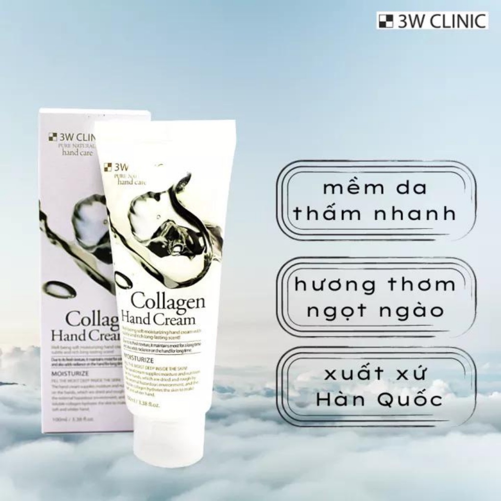 Kem Dưỡng Da Tay 3W Clinic Collagen Hand Cream 100ml