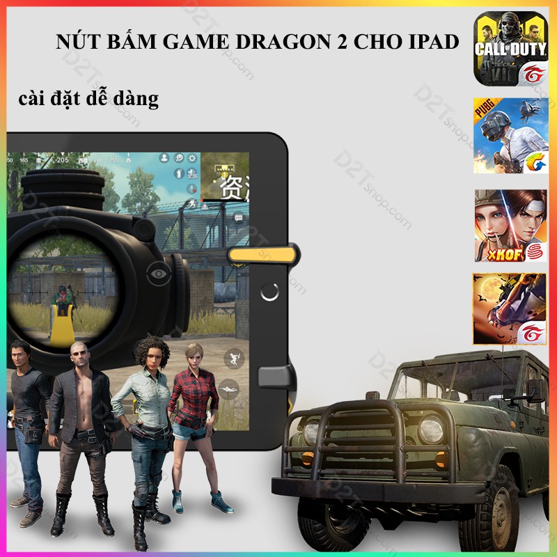 [Phiên bản mới ] Nút bấm game Dragon 2 dành cho iPad, máy tính bảng chơi game PUBG,autotap 30 lần/ giây