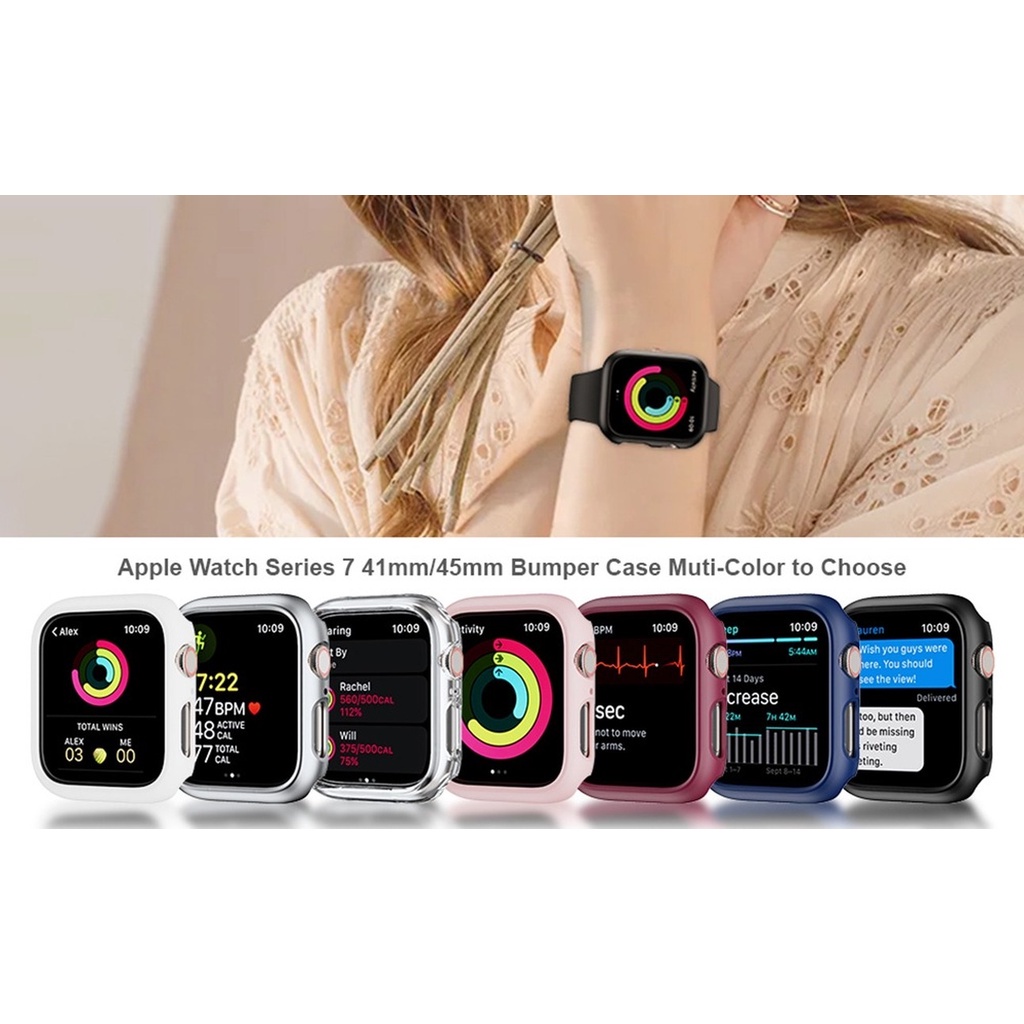 Ốp Bảo Vệ Màn Hình Đồng Hồ Apple watch serie 3 4 5 6 SE 7 45mm 44mm 40mm 42mm 38mm
