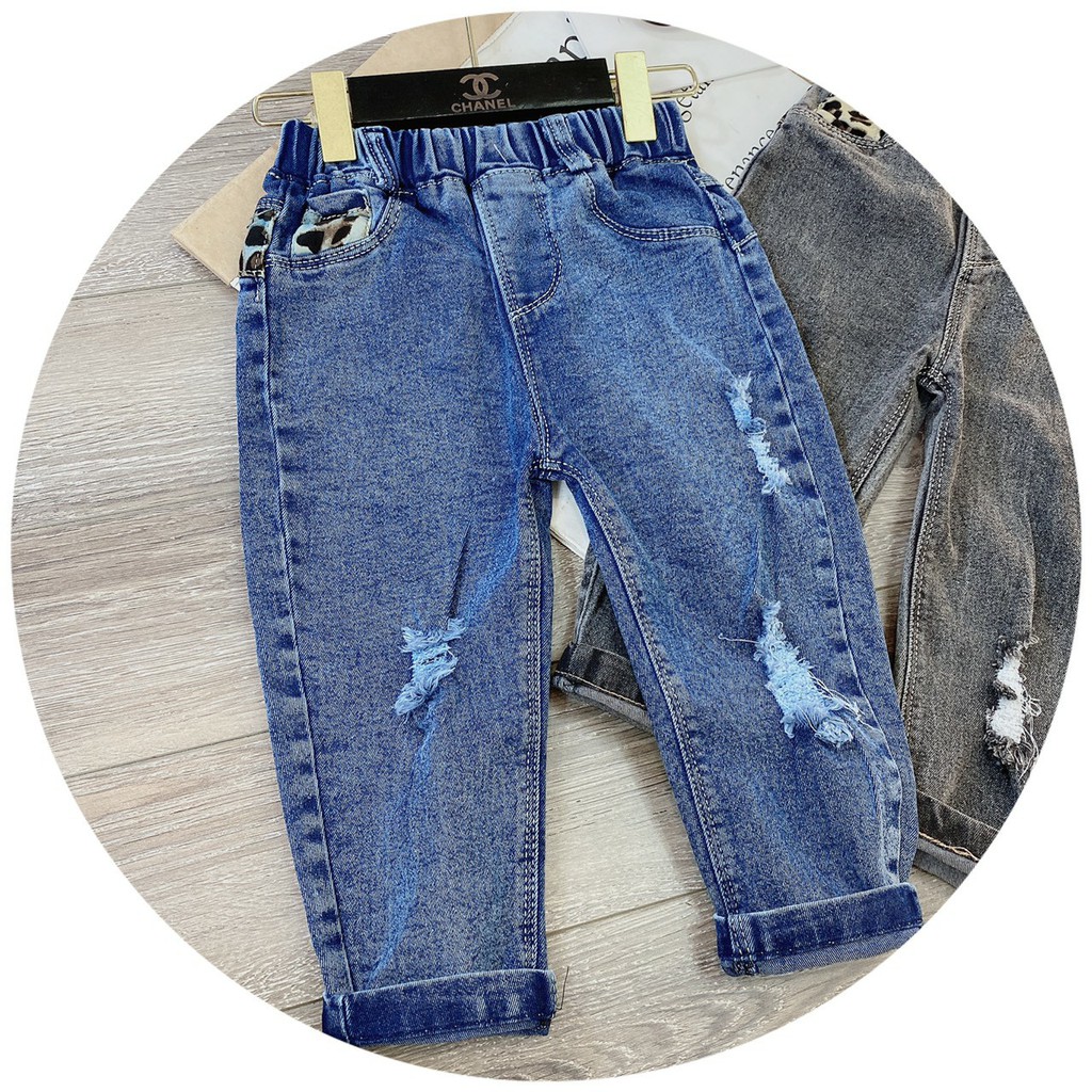 Quần Jeans bé trai rách cool ngầu 8-22kg