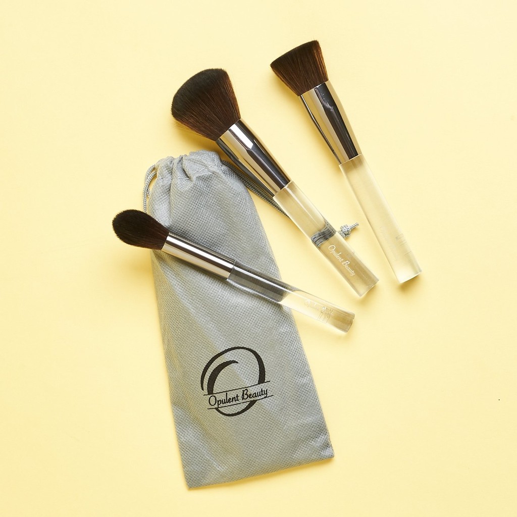 Opulent Beauty - Set Cọ 3 Cây Trang Điểm Mặt Opulent Beauty Crystal Clear Brush Set