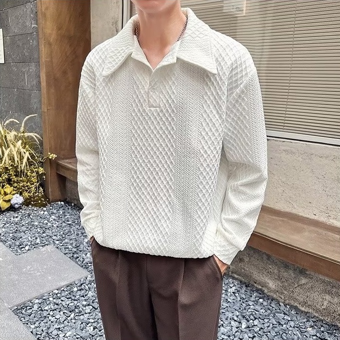 Áo Sơ Mi Nam Dài Tay Họa Tiết Chấm Bi Thời Trang Simple áo kiểu Nam bigsize Fashion ins áo nam đẹp from rộng Hàn Quốc áo sơ mi nam dài tay