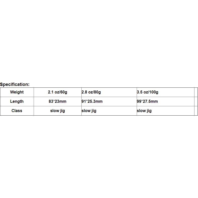 Mồi Giả Câu Cá Bằng Kim Loại Cứng 60/80/100g