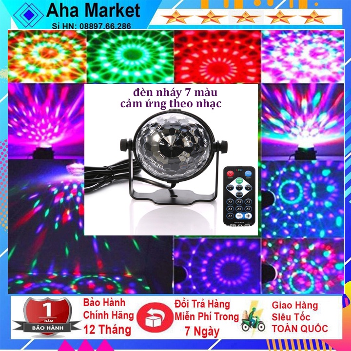 Đèn Led Sân Khấu Xoay 7 Màu Cảm Ứng Theo Nhạc Đèn Cầu Mini, Đa Hình,Thiết Kế Hình Pha Lê Nhỏ Gọn