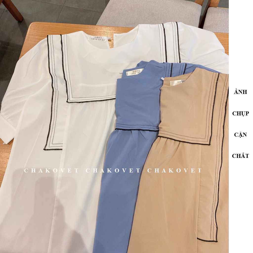 Áo babydoll nữ tay ngắn, kiểu sơ mi nữ cộc tay cổ tròn sành điệu cá tính, áo kiểu nữ họa tiết ngực bèo dáng xinh -cka802 | BigBuy360 - bigbuy360.vn