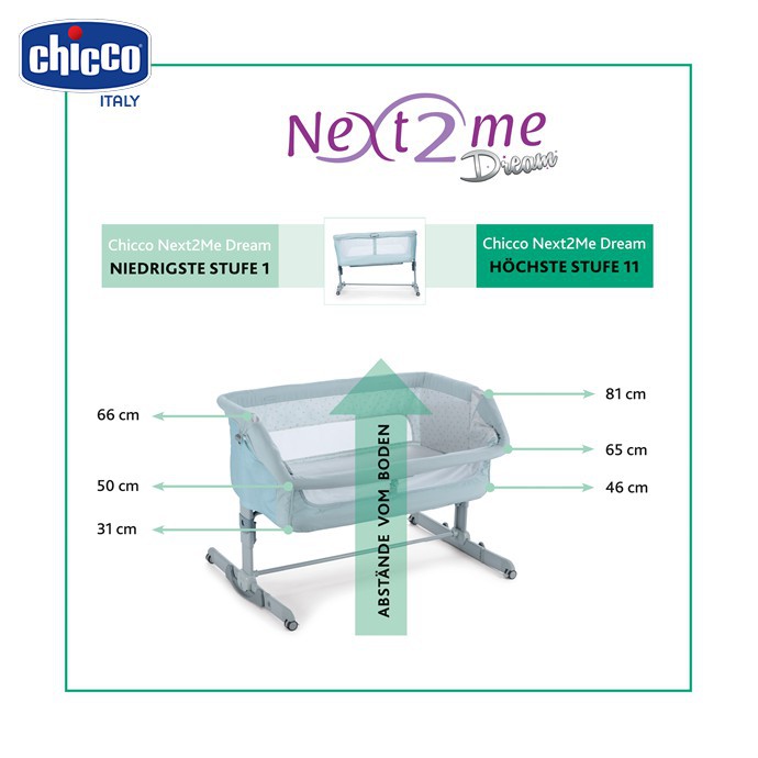 Cũi kề giường đa năng Chicco Next2Me air màu be