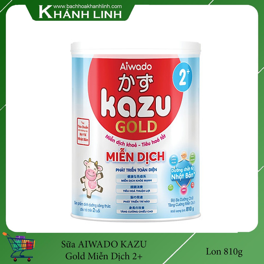 [Tinh tuý Nhật Bản] Sữa bột KAZU Miễn Dịch Gold số 2+ Lon 810g