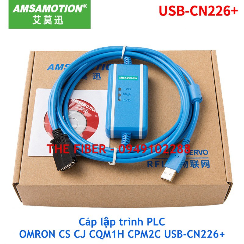 Cáp lập trình PLC OMRON CS CJ CQM1H CPM2C USB-CN226+