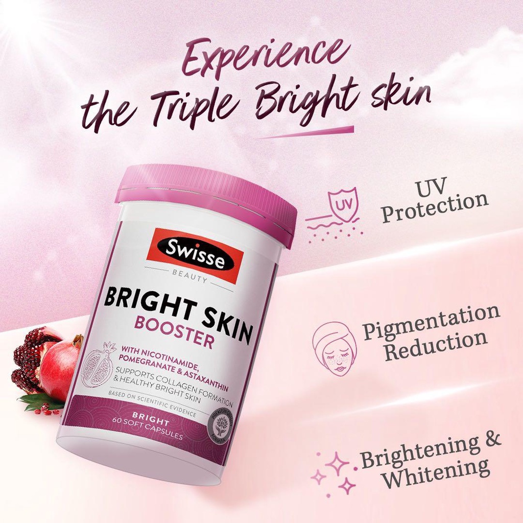 [Hàng chuẩn Úc] Viên uống hỗ trợ trắng sáng da Swisse beauty bright skin booster 60 viên của Úc