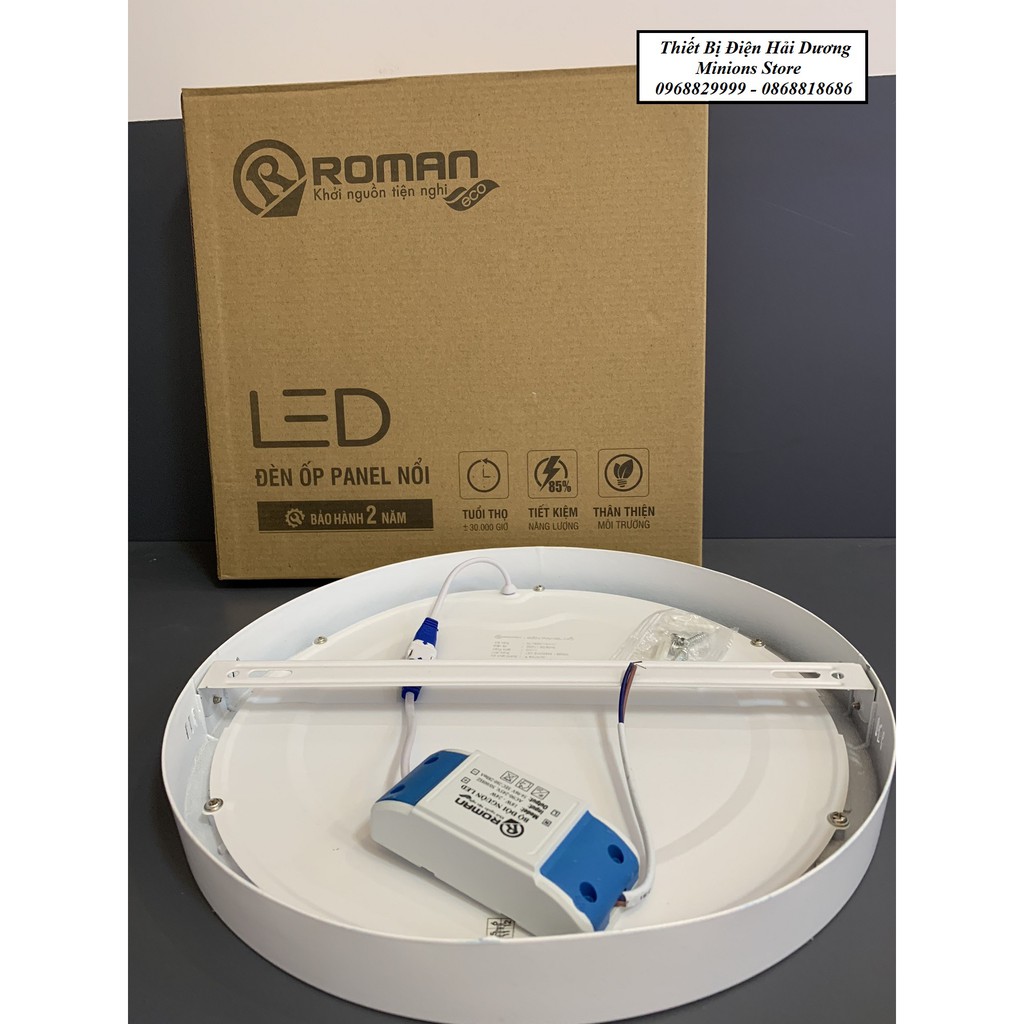 Đèn ốp nổi panel LED Roman ELT8006/8007 24W (Vuông/Tròn) - Bảo hành 24 tháng