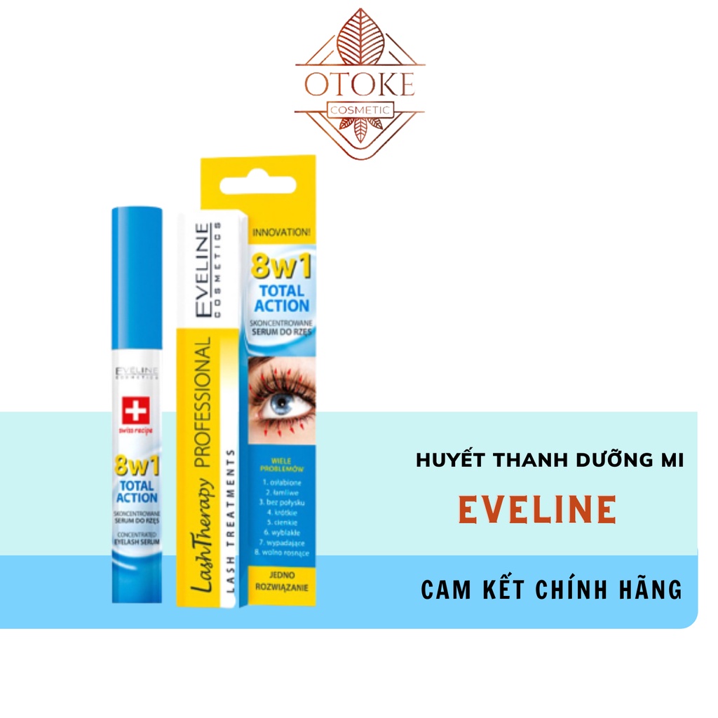 Huyết thanh Dưỡng mi Eveline 8 in 1 Total Action Lash Therapy professional