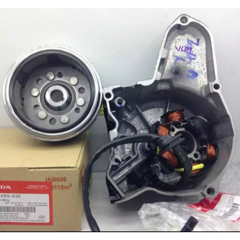 Bộ lốc điện vô lăng lửa 6 cuộn xe WAVE thái, Alpha, ZX màu đen zin honda