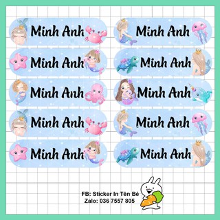 Sticker Dán In Tên Bé - dán đồ dùng học tập cho học sinh - in tên bé theo yêu cầu