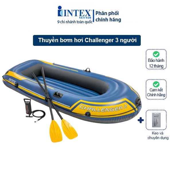 Thuyền bơm hơi Challenger 3 người chính hãng INTEX 68370, bảo hành 12 tháng