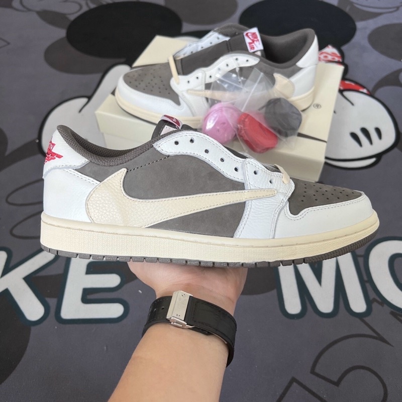 GIÀY JD LOW TRAVIS SCOT WHITE CREAM DA THẬT LAI AU