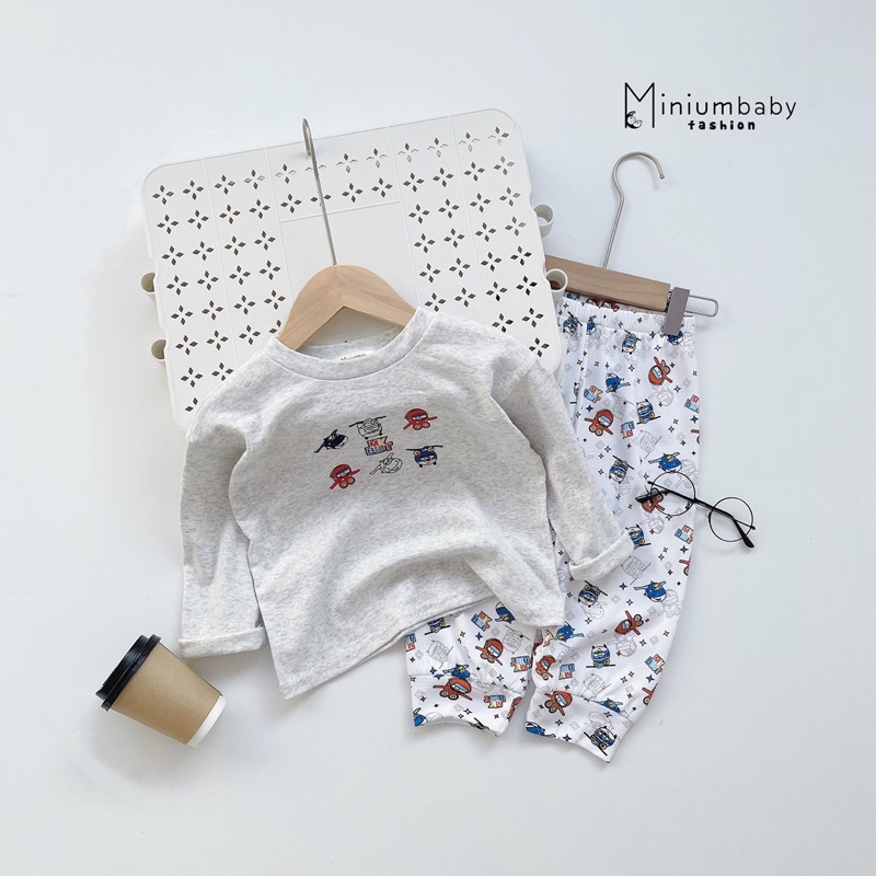 Bộ cotton thu đông Minium cho bé trai