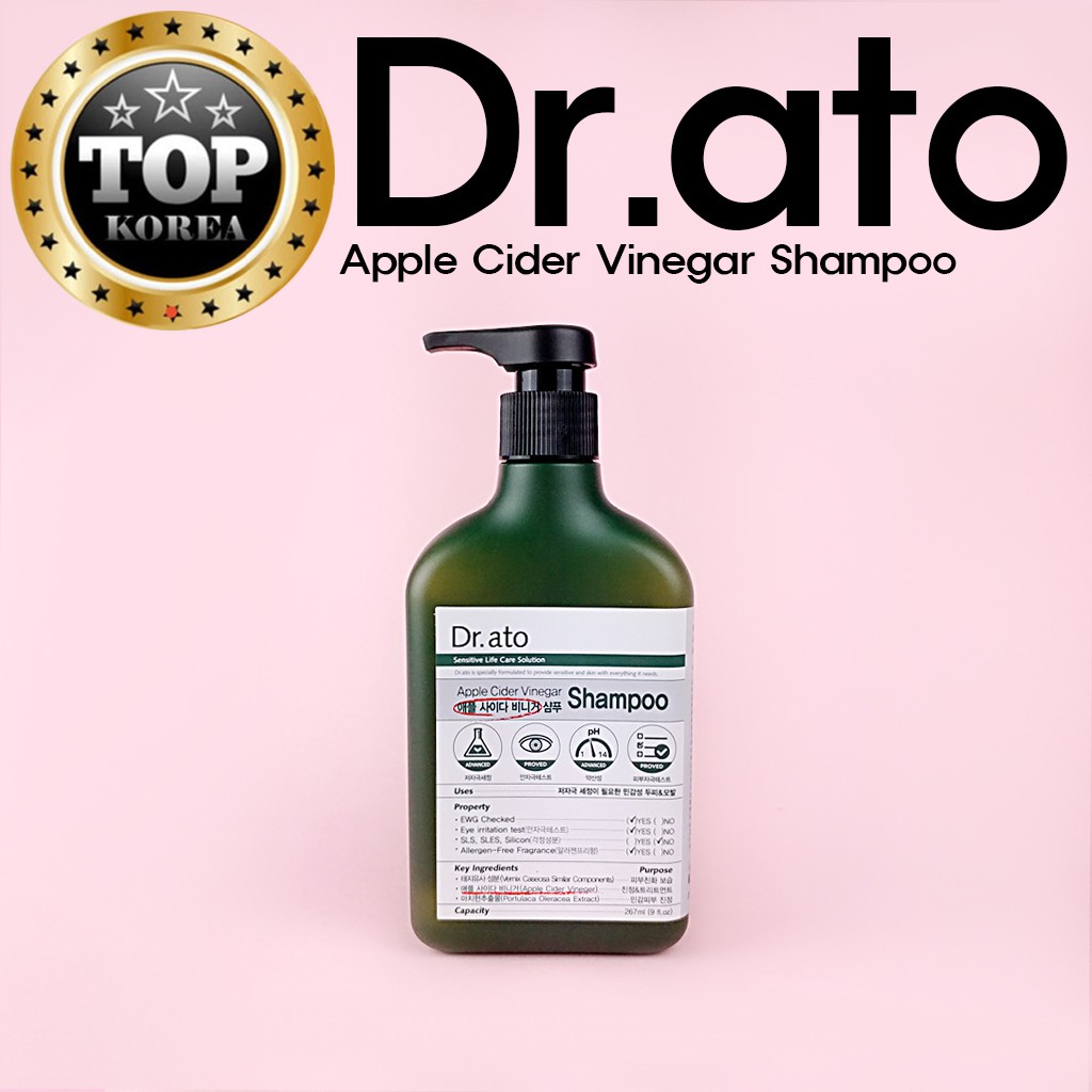 ★Dr.aTo★Apple Cider Vinegar Shampoo //267ml / Dầu Gội Đầu / Chất Lượng Cao / TOPKOREA