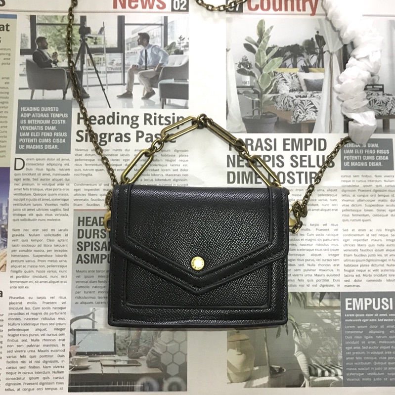 Túi sách mini, túi đeo chéo cnk mini bì thư cầm tay dây xích size 14cm khóa bấm cao cấp phong cách tiểu thư