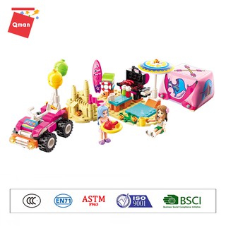 Đồ chơi lắp ghép xếp hình Qman 2018 - Cắm trại trên bãi biển
