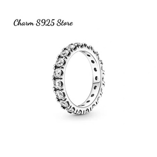 Nhẫn đeo tay pan ale tròn đính đá trắng bạc s925