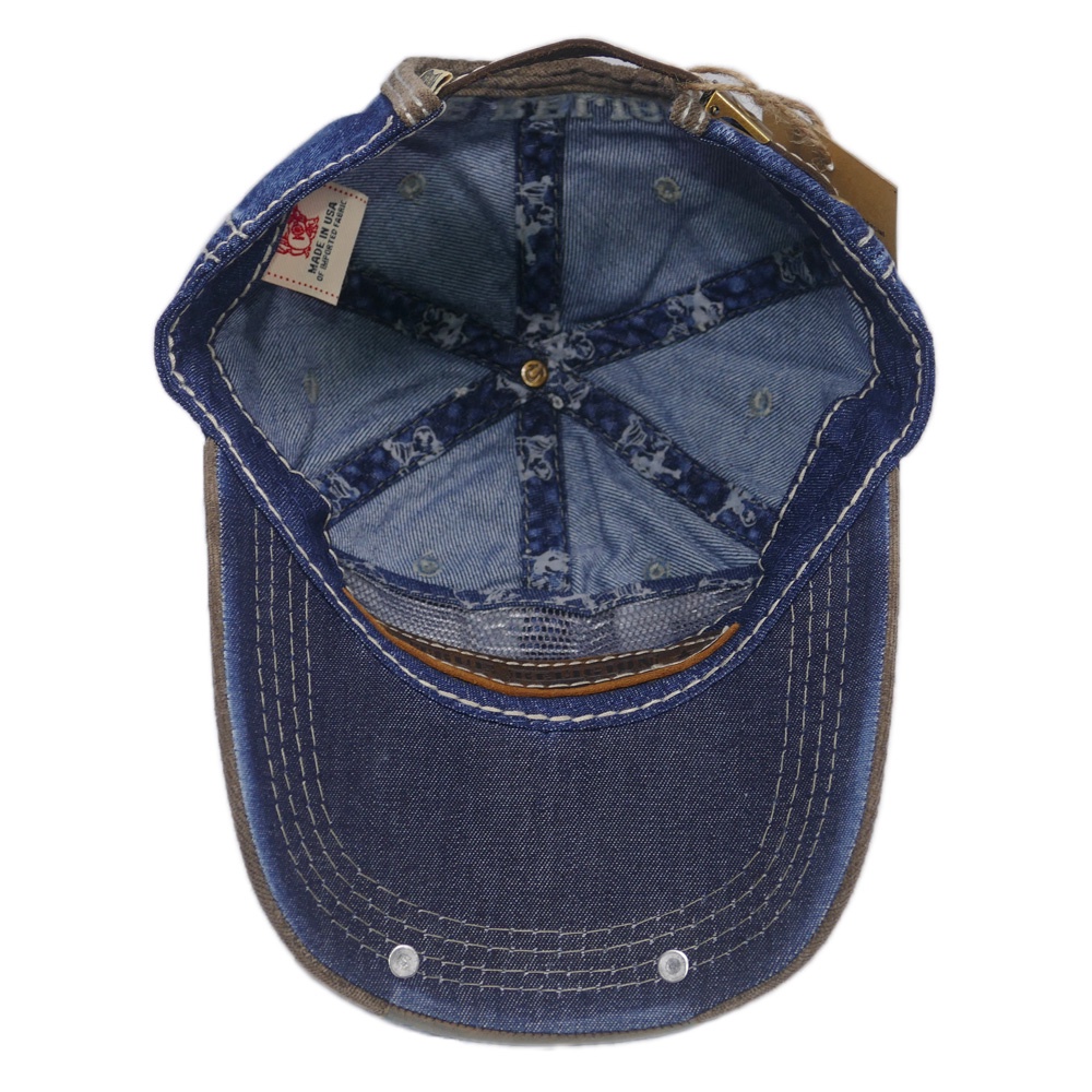 Nón kết ông địa True Religion loại xịn thêu một nữa - Chất liệu vải cao cấp, vá da trước kết tạo nên sự đẳng cấp