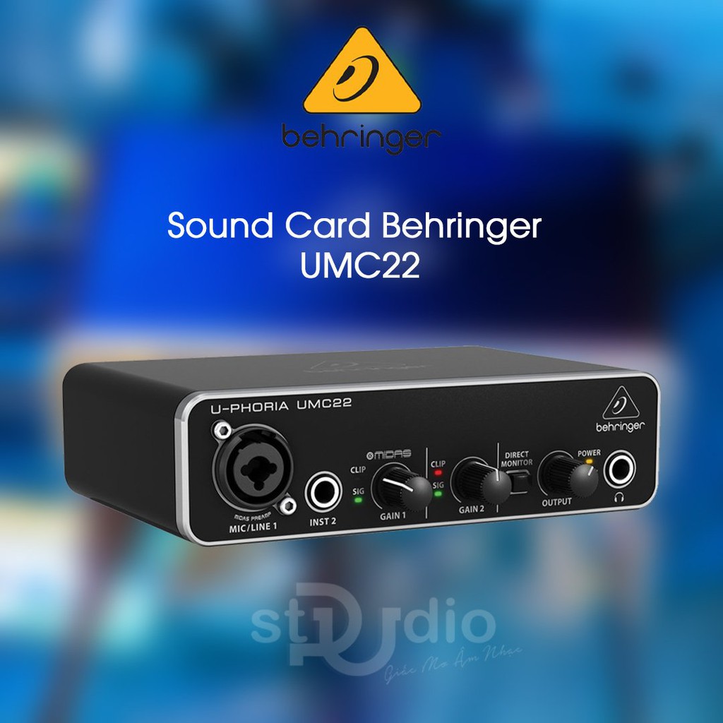 【Chính hãng Sound Card Behringer UMC22 - Sound card thu âm mini