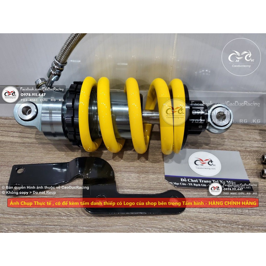 Đồ chơi xe Phuộc ohlins bình dầu xám titan thái lan lắp cho EX150 - 205mm - ty lớn 14mm bao tải nặng - lắp như zin