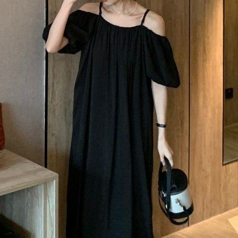 Đầm Hai Dây Dáng Rộng Màu Xanh Lá Mùa Hè Phong Cách Pháp Cổ Điển Thời Trang Cho Nữ