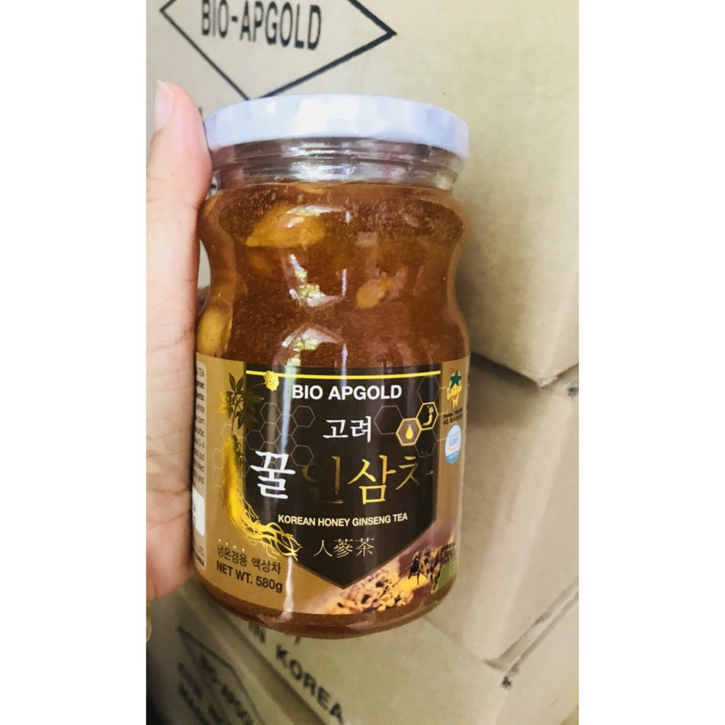 Sâm tươi thái lát ngâm mật ong Bio ApGold Hàn Quốc Mẫu Mới (580g) date tháng 2 2023 | BigBuy360 - bigbuy360.vn